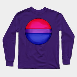 Bisexual pride flag colours circular sphere Long Sleeve T-Shirt